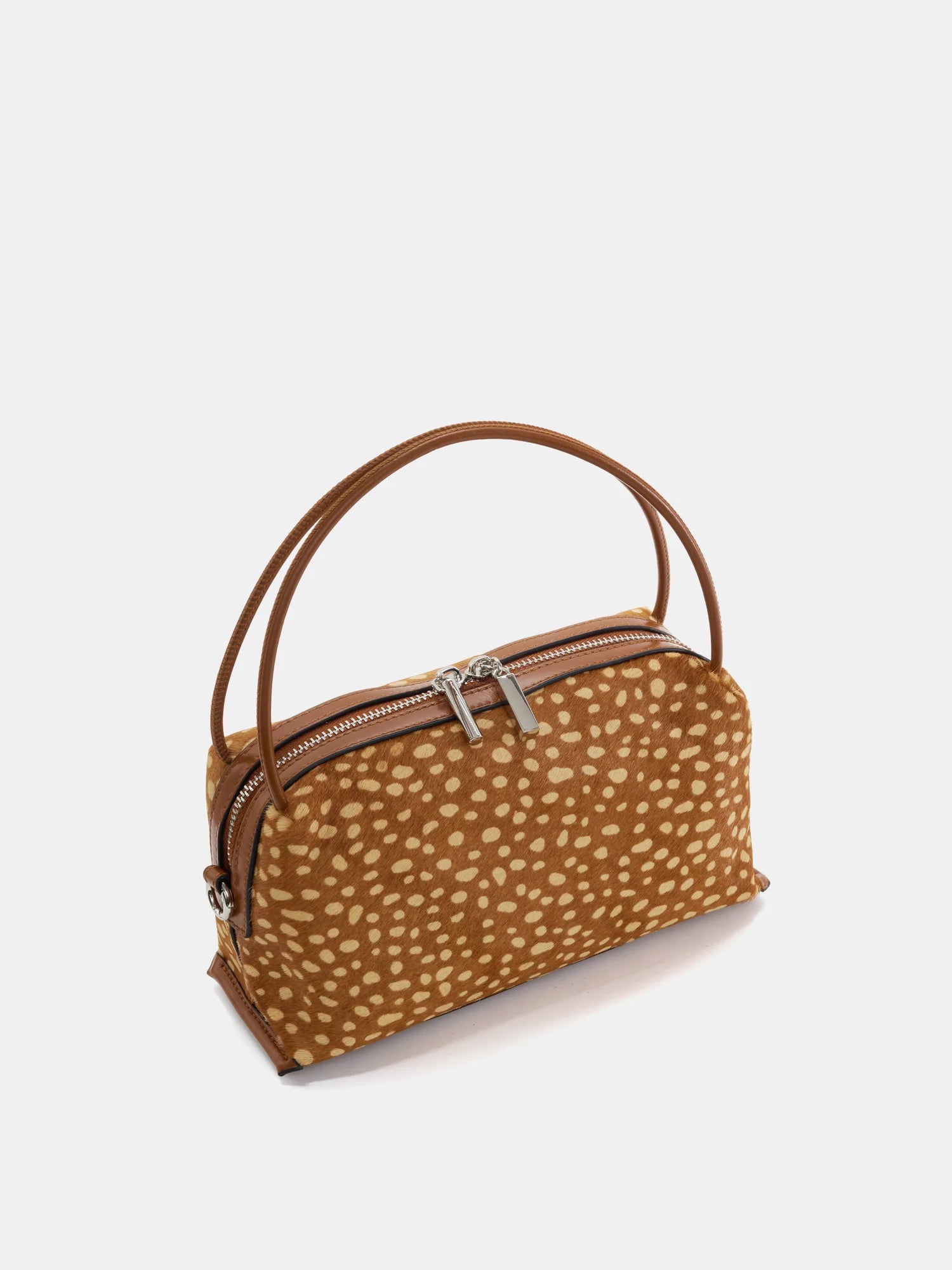 Fawn-spotted hair-on Cadence Box Bag opposite angled view