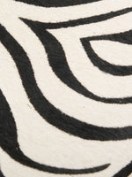 Close-up of ivory and black zebra hair-on hide texture