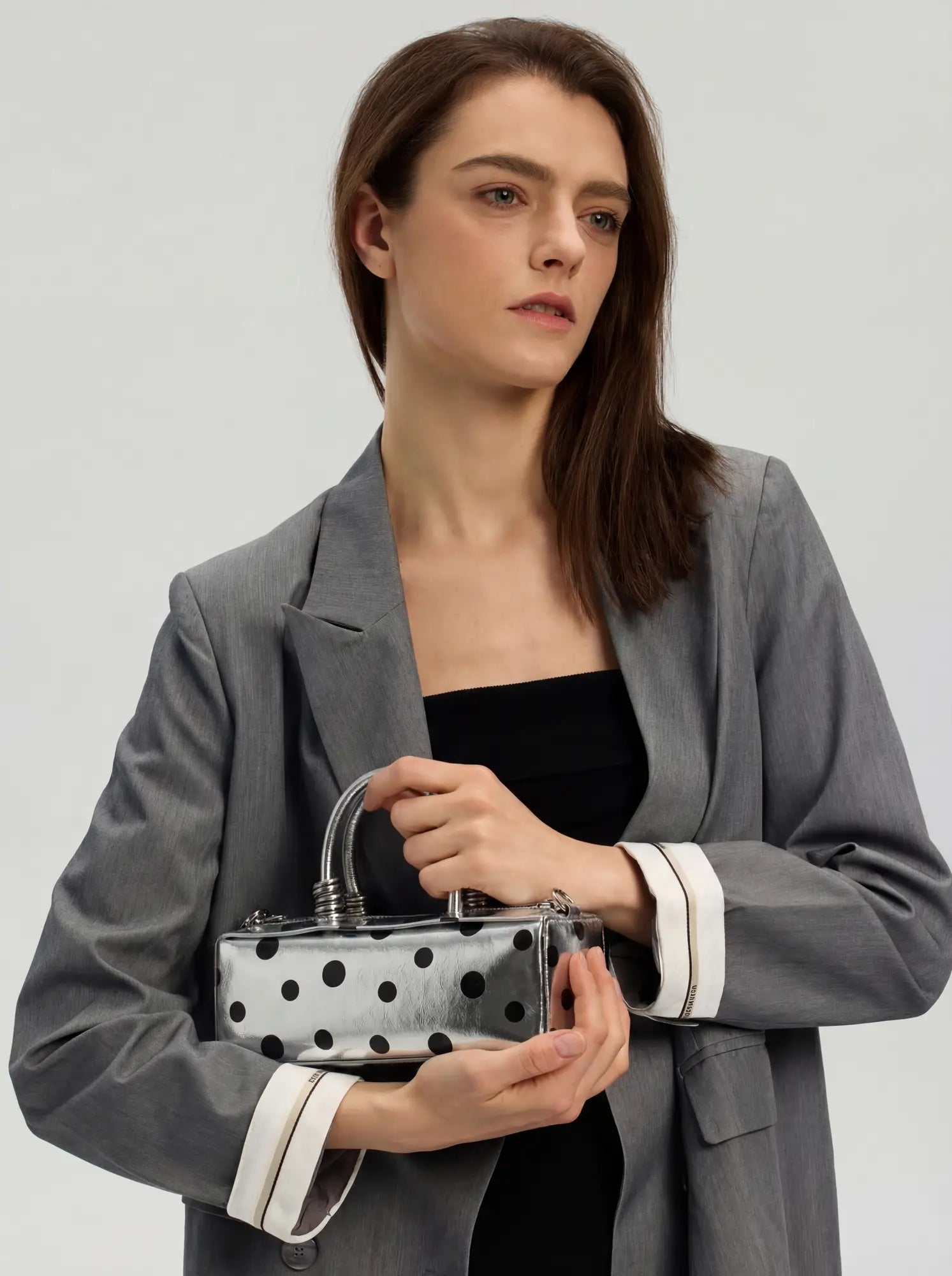 The Bar Structured Baguette · Silver Polka Dot