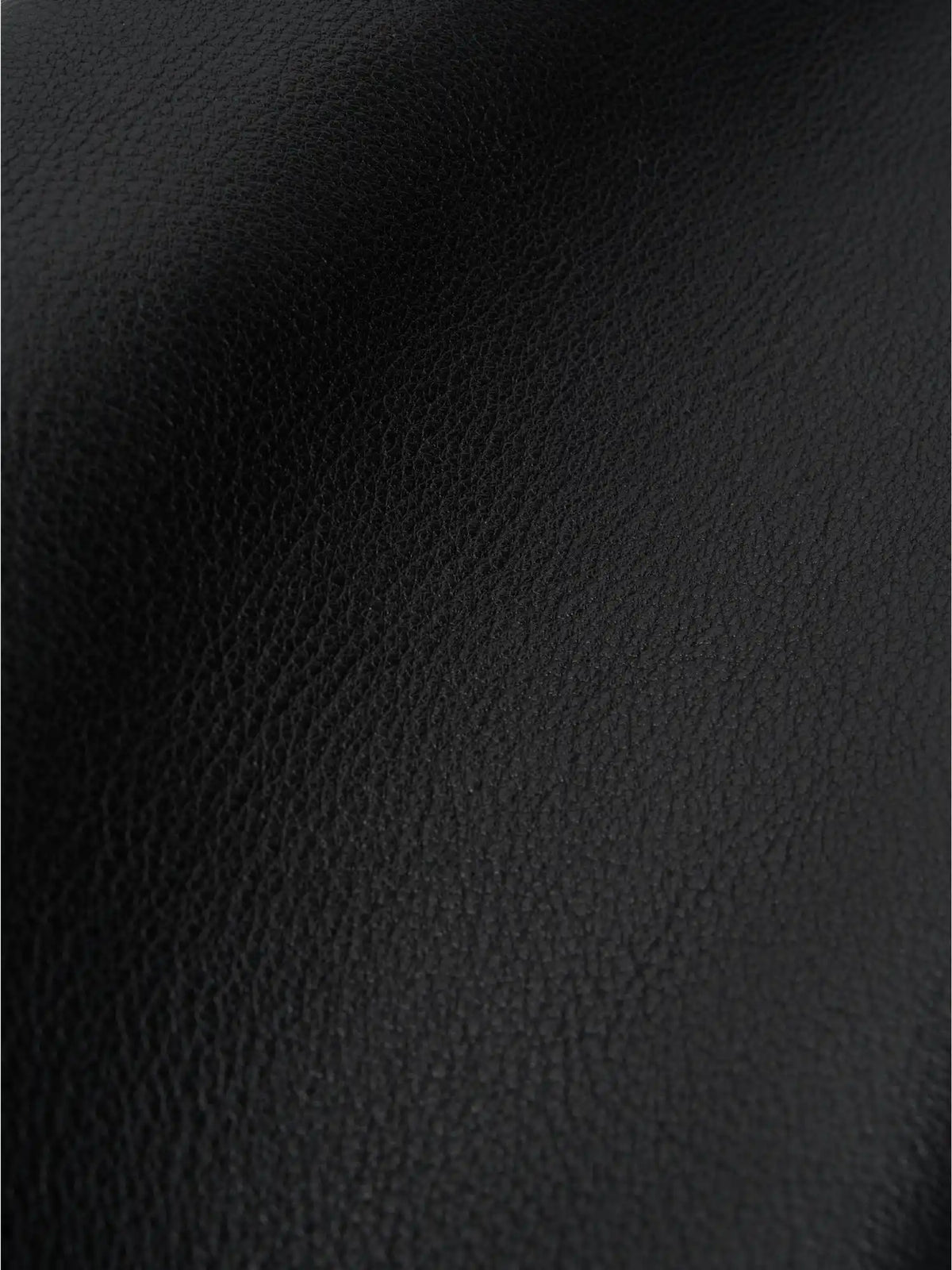 Fine-grain black top-grain cowhide texture close-up