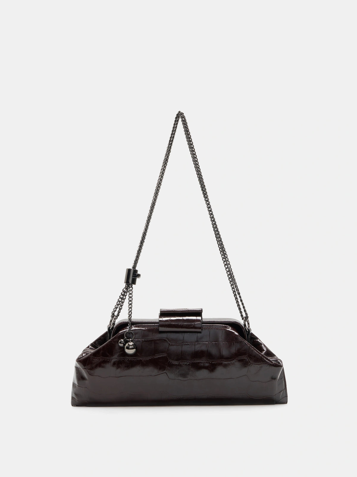 The Planet Chain Baguette - Burgundy Croc