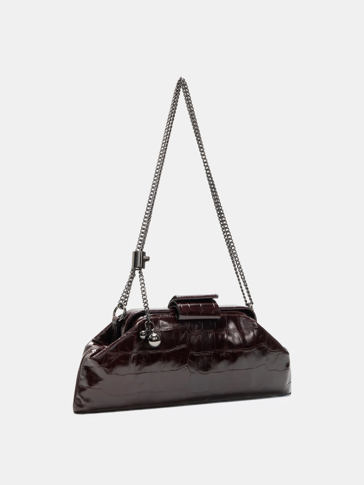The Planet Chain Baguette - Burgundy Croc