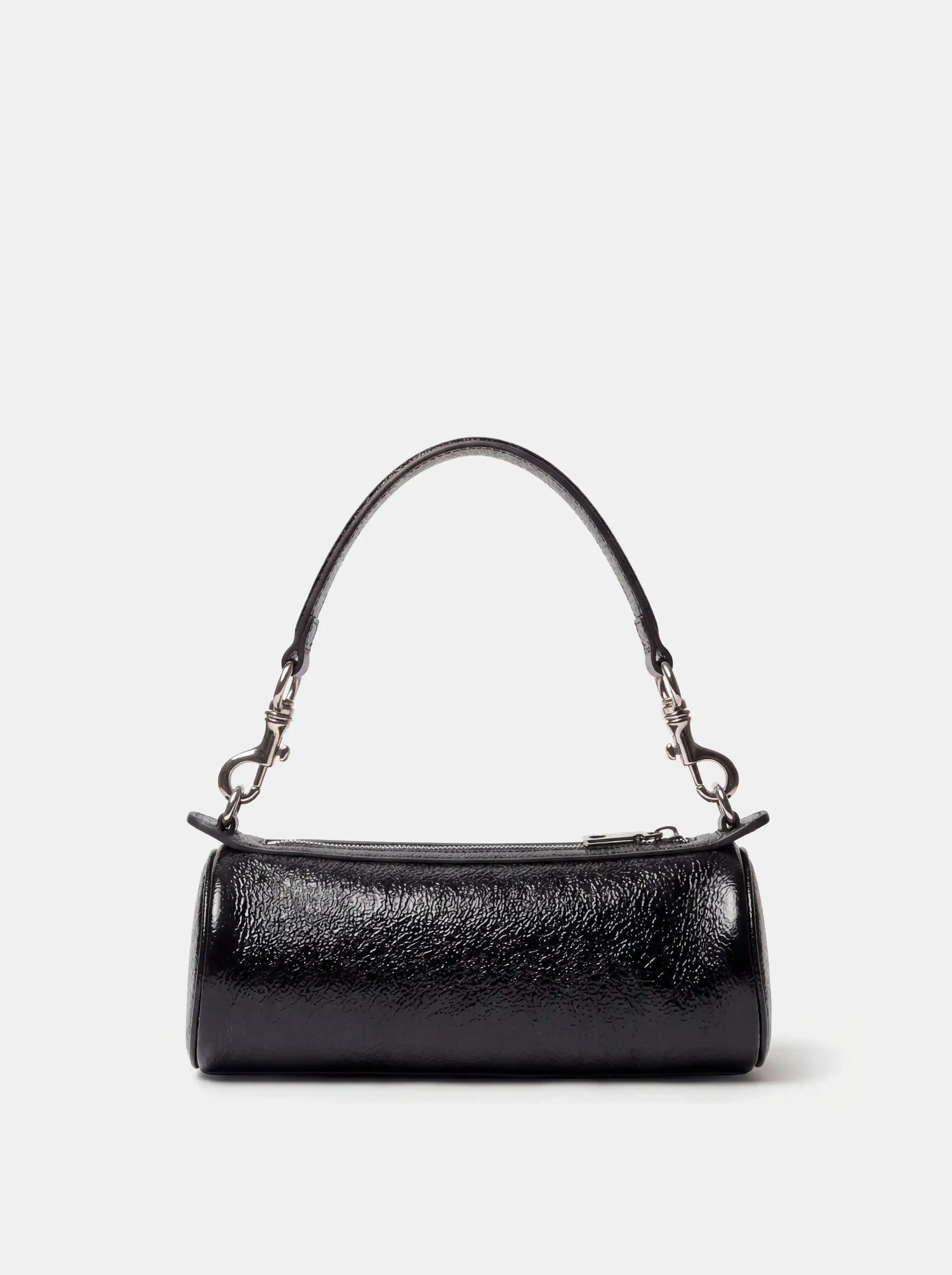 The Cyber-Mech East-West Barrel Bag · Silk Black Sheepskin