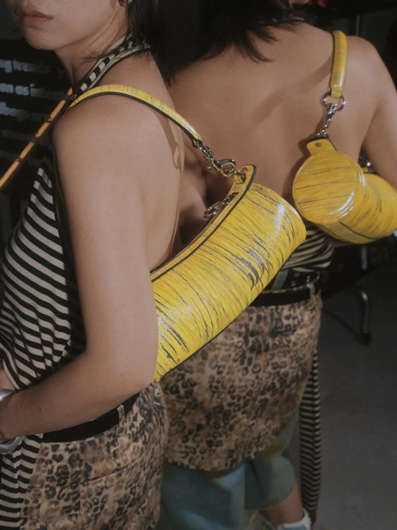 The Cyber-Mech East-West Barrel Bag · Distressed Lemon