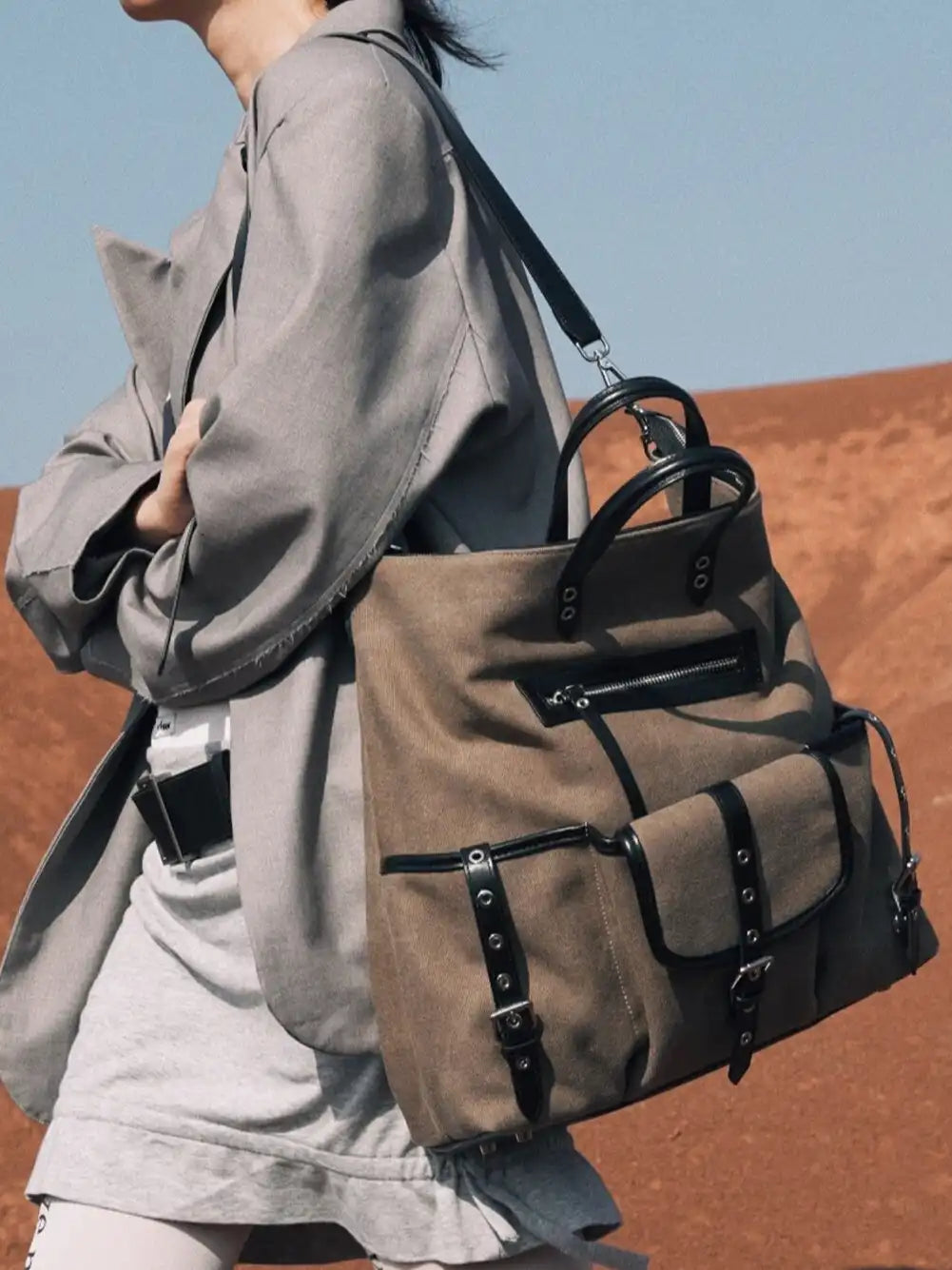 The Nomad-Utility Convertible Backpack · Dune Canvas