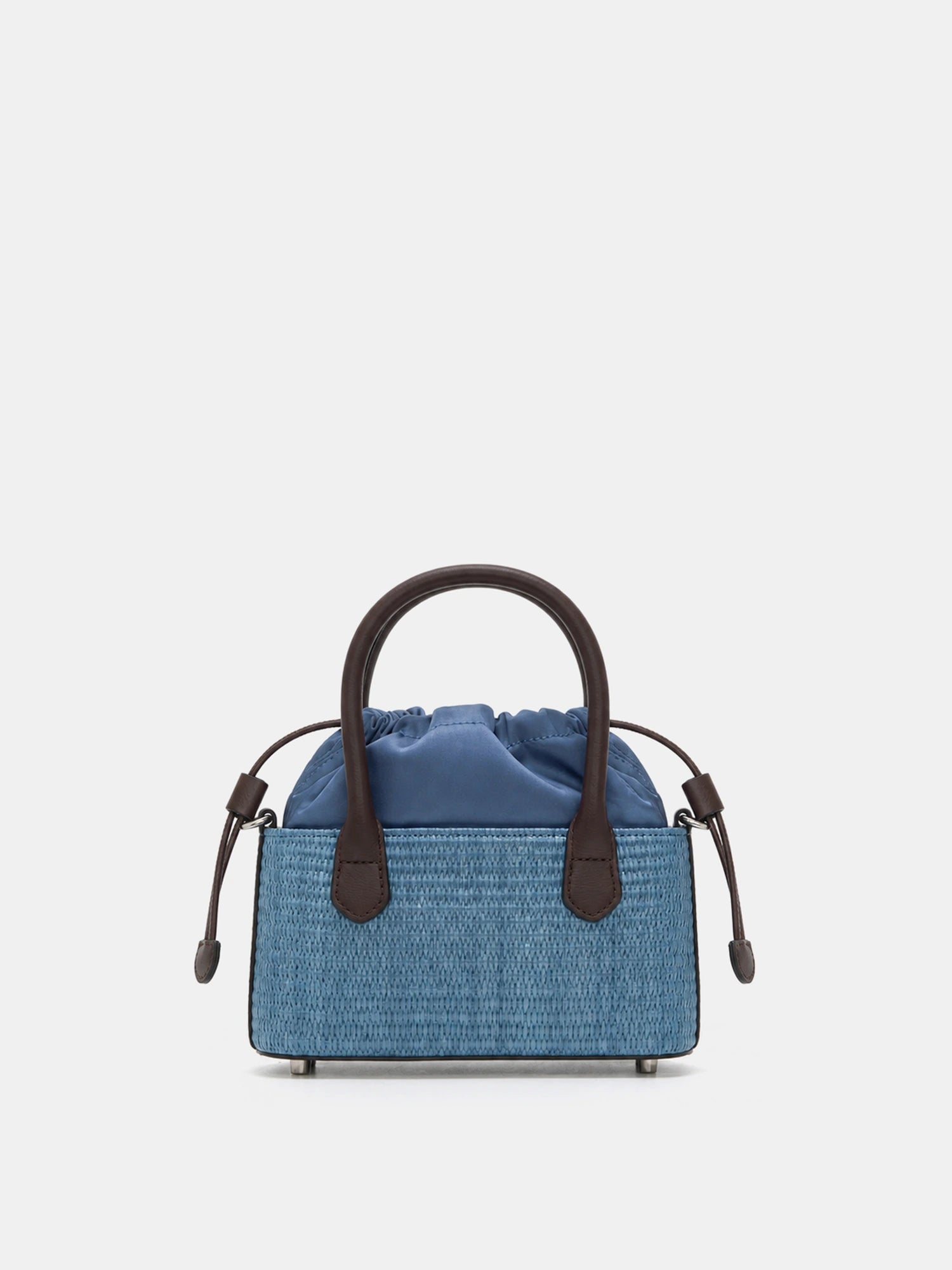 The Tidal Woven Basket Bag - Lake Blue