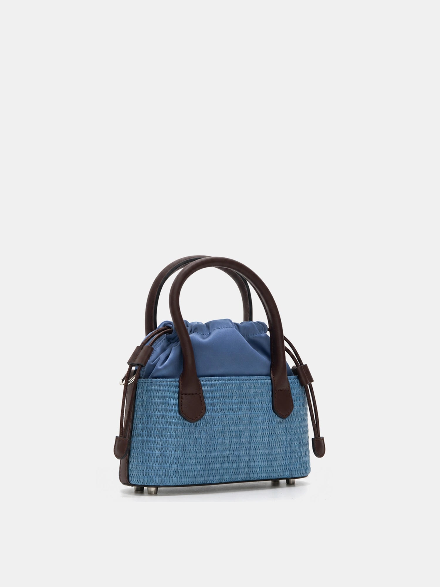 The Tidal Woven Basket Bag - Lake Blue