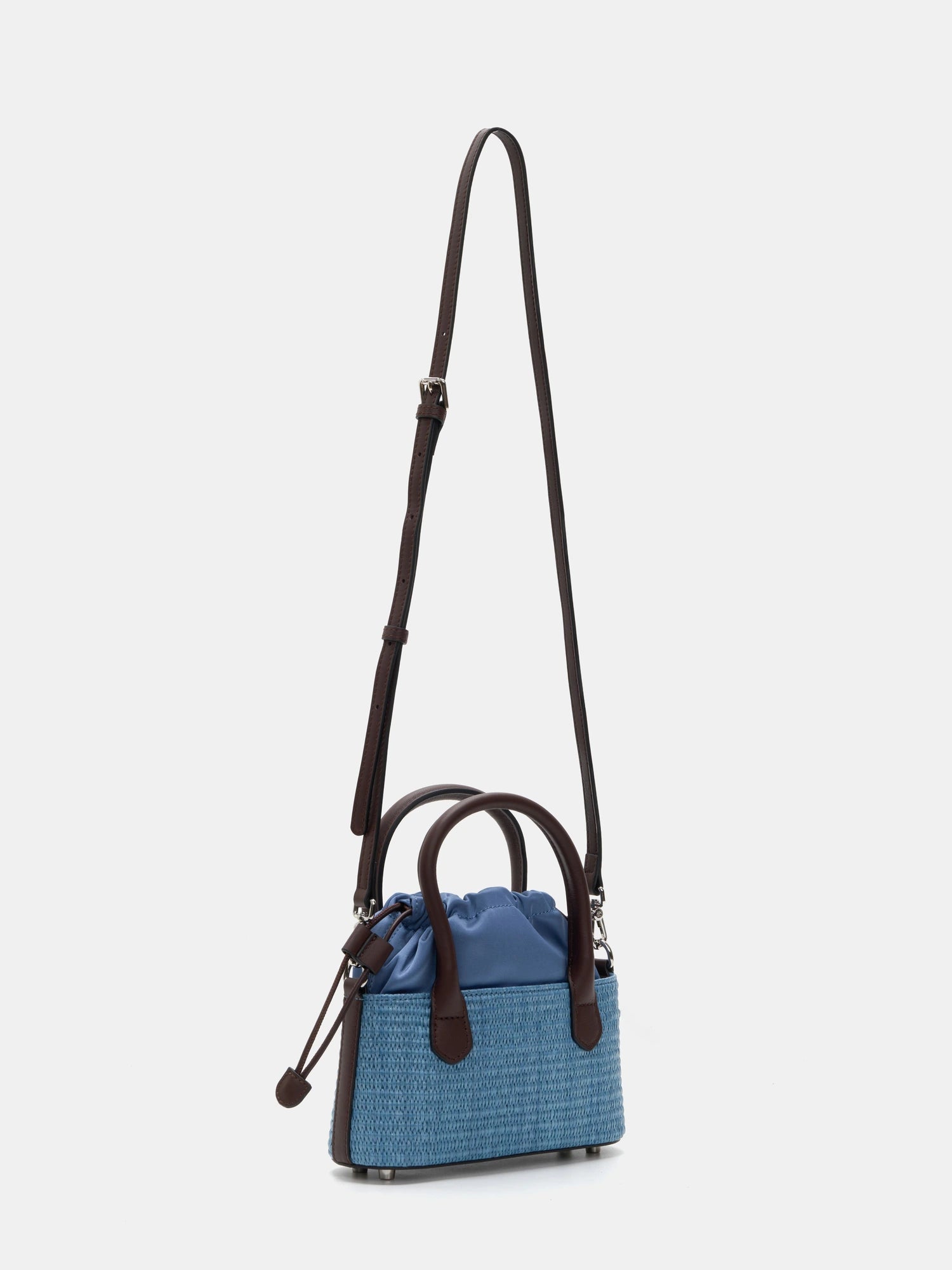 The Tidal Woven Basket Bag - Lake Blue