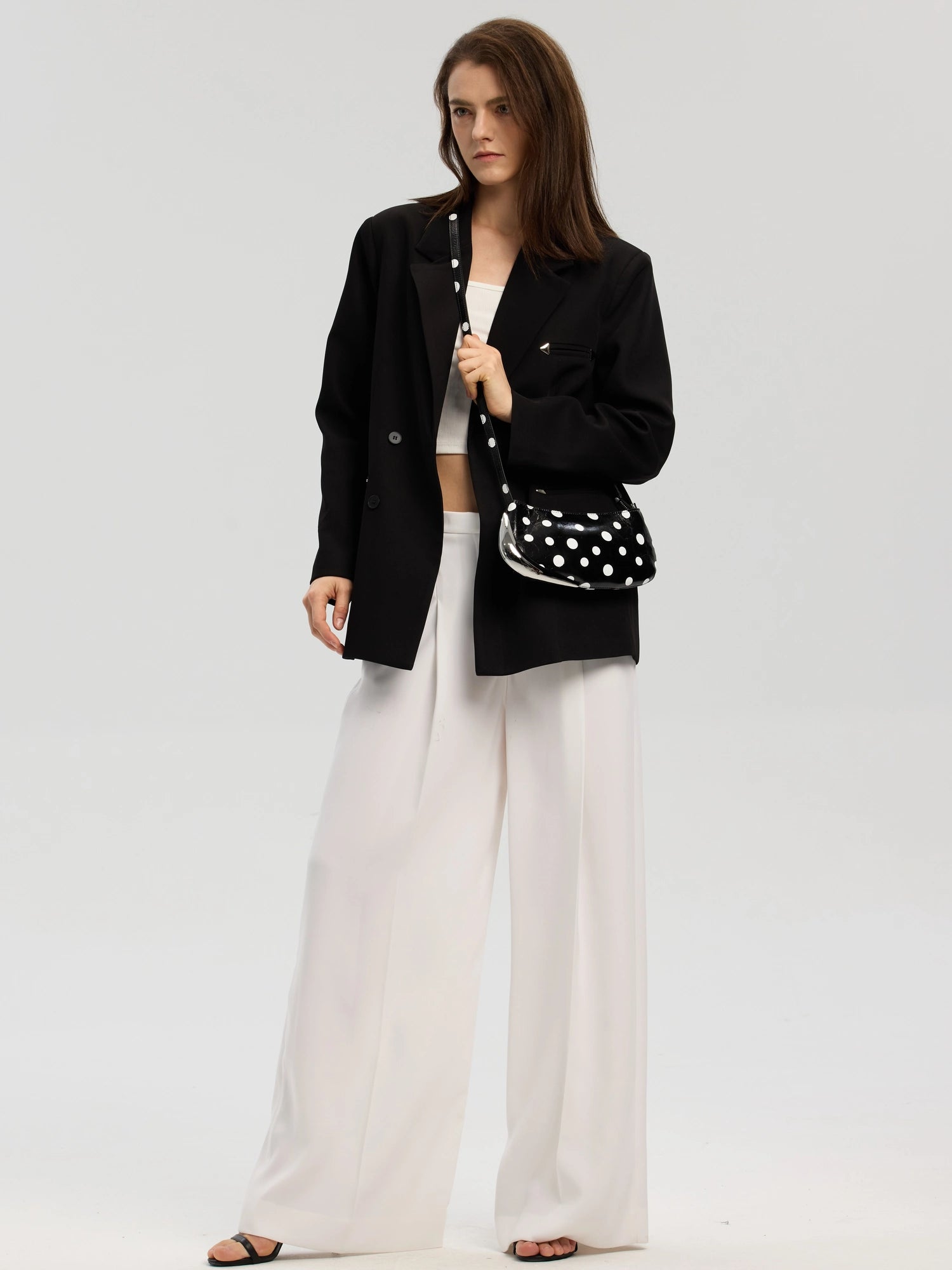 The Avant Metal-Corner Baguette · Black Polka Dot