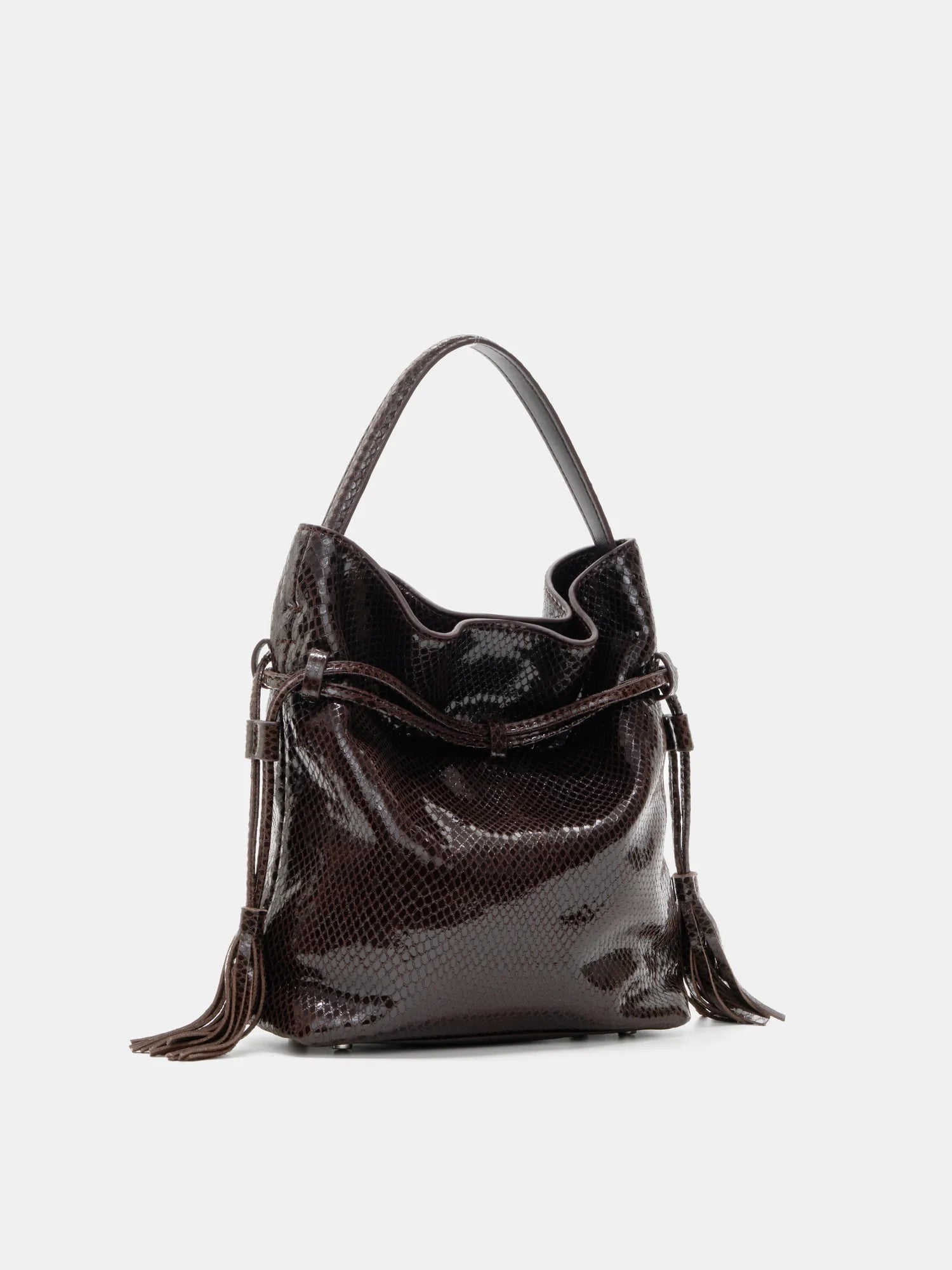 The Serpent Bucket Bag · Espresso Snake